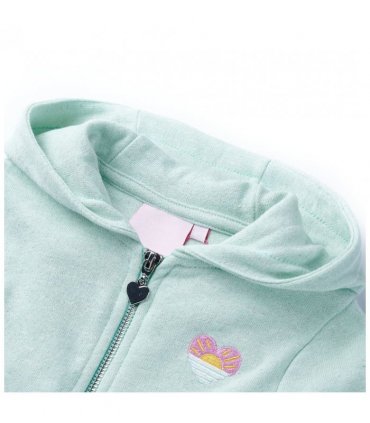 Kids' Hooded Sweatshirt with Zip Light Mint Mix 92 — Size: 92 (1.5-2y)