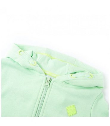 Kids' Hooded Sweatshirt with Zip Bright Green 116 — Size: 116 (5-6y)
