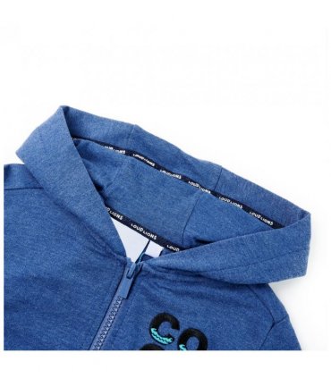 Kids' Hooded Sweatshirt with Zip Dark Blue Melange 92 — Size: 92 (1.5-2y)