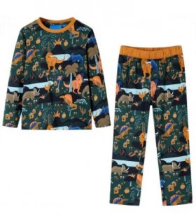 Kids' Pyjamas with Long Sleeves Dark Green 104 — Size: 104 (3-4y)