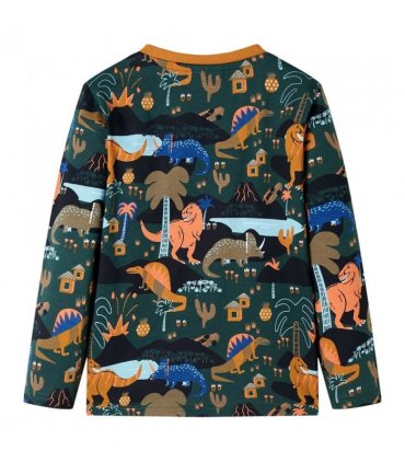 Kids' Pyjamas with Long Sleeves Dark Green 104 — Size: 104 (3-4y)