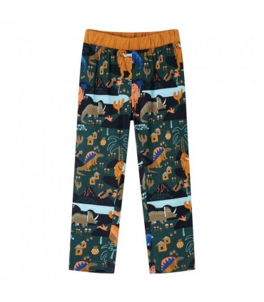 Kids' Pyjamas with Long Sleeves Dark Green 104 — Size: 104 (3-4y)