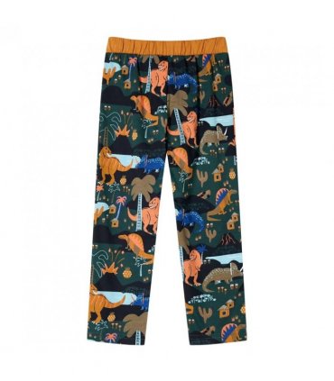 Kids' Pyjamas with Long Sleeves Dark Green 104 — Size: 104 (3-4y)