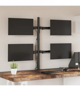 vidaXL Monitor Mount Black Steel VESA 75/100 mm — Model: quad