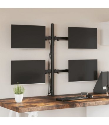 vidaXL Monitor Mount Black Steel VESA 75/100 mm — Model: quad