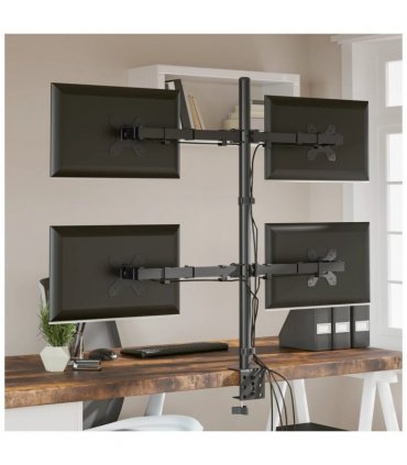 vidaXL Monitor Mount Black Steel VESA 75/100 mm — Model: quad