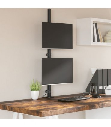 vidaXL Dual Monitor Stand Black Steel VESA 75/100 mm — Model: dual (without arm)
