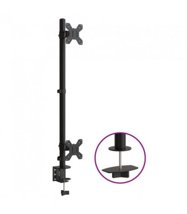 vidaXL Dual Monitor Stand Black Steel VESA 75/100 mm — Model: dual (without arm)