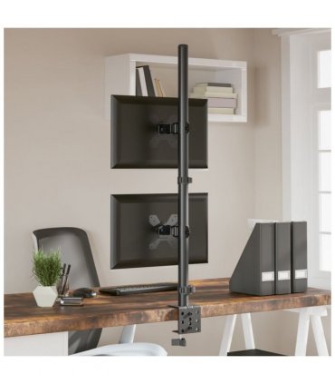 vidaXL Dual Monitor Stand Black Steel VESA 75/100 mm — Model: dual (without arm)