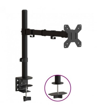 vidaXL Monitor Mount Black Steel VESA 75/100 mm — Model: single