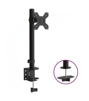 vidaXL Monitor Mount Black Steel VESA 75/100 mm — Model: single (without arm)
