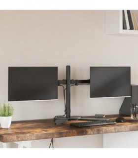 vidaXL Dual Monitor Stand Black Steel VESA 75/100 mm — V0671971497