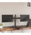 vidaXL Dual Monitor Stand Black Steel VESA 75/100 mm — V0671971497