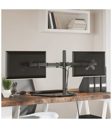 vidaXL Dual Monitor Stand Black Steel VESA 75/100 mm — V0671971497