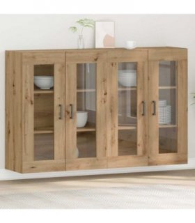 vidaXL Wall Cabinets 2 pcs Artisan Oak 69.5 x 34 x 90 cm — Model: U shape black