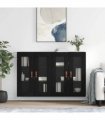 vidaXL Wall Mounted Cabinets 2 pcs Black Engineered Wood — Model: leather