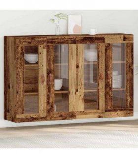 vidaXL Wall Cabinets 2 pcs Old Wood 69.5 x 34 x 90 cm Engineered Wood — Model: Leather