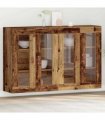 vidaXL Wall Cabinets 2 pcs Old Wood 69.5 x 34 x 90 cm Engineered Wood — Model: Leather