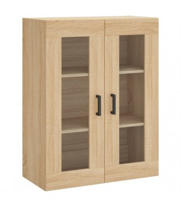 vidaXL Wall Mounted Cabinets 2 pcs Sonoma Oak Engineered Wood — Model: u shape black