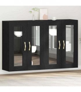 vidaXL Wall Cabinets 2 pcs Black Oak 69.5 x 34 x 90 cm Engineered Wood — Model: Leaf gold