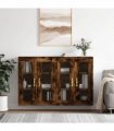 vidaXL Wall Mounted Cabinets 2 pcs Smoked Oak Engineered Wood — Model: leaf gold