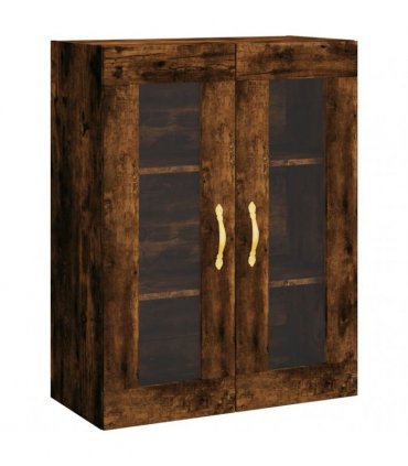 vidaXL Wall Mounted Cabinets 2 pcs Smoked Oak Engineered Wood — Model: leaf gold