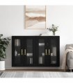 vidaXL Wall Mounted Cabinets 2 pcs Black Engineered Wood — Model: leaf gold