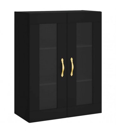 vidaXL Wall Mounted Cabinets 2 pcs Black Engineered Wood — Model: leaf gold