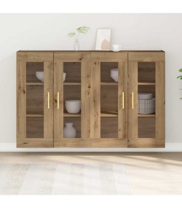 vidaXL Wall Cabinets 2 pcs Artisan Oak 69.5 x 34 x 90 cm — Model: Tube gold