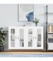 vidaXL Wall Mounted Cabinets 2 pcs White Engineered Wood — Model: groove black