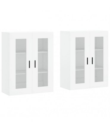 vidaXL Wall Mounted Cabinets 2 pcs White Engineered Wood — Model: groove black