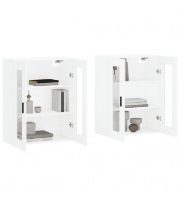 vidaXL Wall Mounted Cabinets 2 pcs White Engineered Wood — Model: groove black