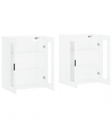 vidaXL Wall Mounted Cabinets 2 pcs White Engineered Wood — Model: groove black