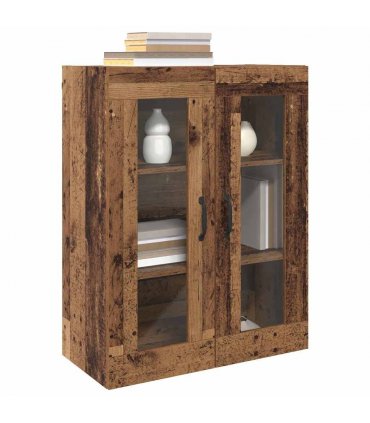 vidaXL Wall Mounted Cabinets 2 pcs Old wood 69.5 x 34 x 90 cm — Model: Metal black