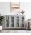 vidaXL Wall Mounted Cabinets 2 pcs Concrete Grey Engineered Wood — Model: tube gold