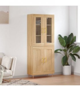 vidaXL Highboard Sonoma Oak 69.5x34x180 cm Engineered Wood — Model: 2 wood doors — V0671971774