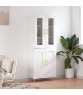 vidaXL Highboard White 69.5x34x180 cm Engineered Wood — Model: 2 wood doors — V0671971778