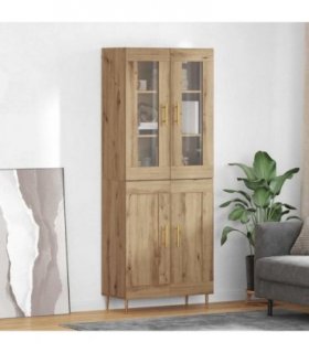 vidaXL Highboard 2 pcs Artisan Oak Engineered Wood — Model: 2 wood doors — V0671971783
