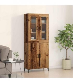 vidaXL Highboard 2 pcs Old wood 69.5 x 34 x 180 cm Engineered Wood — Model: 2 doors
