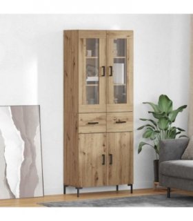 vidaXL Highboard with Drawer 2 pcs Artisan Oak Engineered Wood — Model: 2 doors 2 drawers — V0671971802