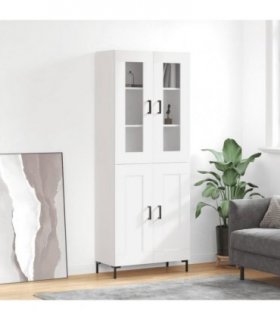 vidaXL Highboard White 69.5x34x180 cm Engineered Wood — Model: 2 wood doors — V0671971805