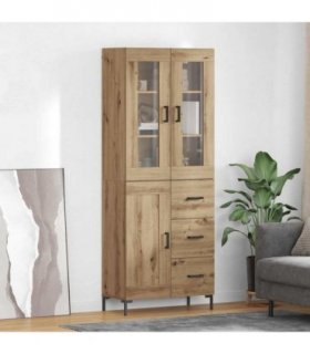 vidaXL Highboard with Drawer 2 pcs Artisan Oak Engineered Wood — Model: 1 wood door 3 drawers — V0671971807