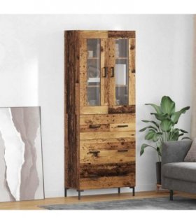 vidaXL Highboard with Drawer 2 pcs Old Wood Engineered Wood — Model: 3 drawers — V0671971811