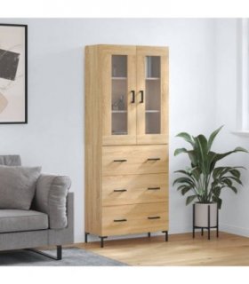 vidaXL Highboard Sonoma Oak 69.5x34x180 cm Engineered Wood — Model: 3 drawers — V0671971822