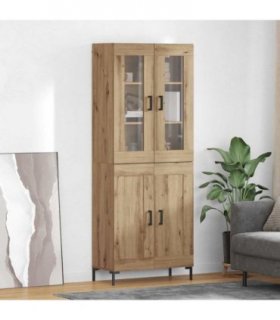 vidaXL Highboard 2 pcs Artisan Oak Engineered Wood — Model: 2 wood doors — V0671971824