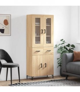 vidaXL Highboard Sonoma Oak 69.5x34x180 cm Engineered Wood — Model: 2 doors 2 drawers — V0671971830
