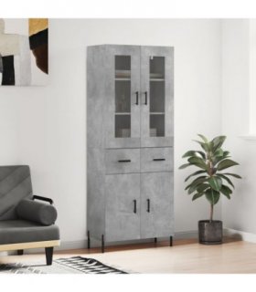 vidaXL Highboard Concrete Grey 69.5x34x180 cm Engineered Wood — Model: 2 doors 2 drawers — V0671971854