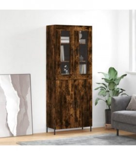 vidaXL Highboard Smoked Oak 69.5x34x180 cm Engineered Wood — Model: 2 doors — V0671971855