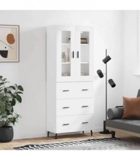 vidaXL Highboard White 69.5x34x180 cm Engineered Wood — Model: 3 drawers — V0671971874