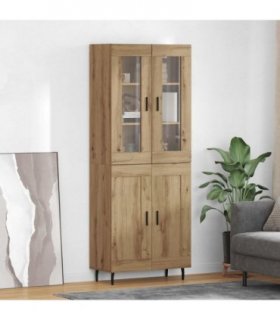 vidaXL Highboard 2 pcs Artisan Oak Engineered Wood — Model: 2 wood doors — V0671971877